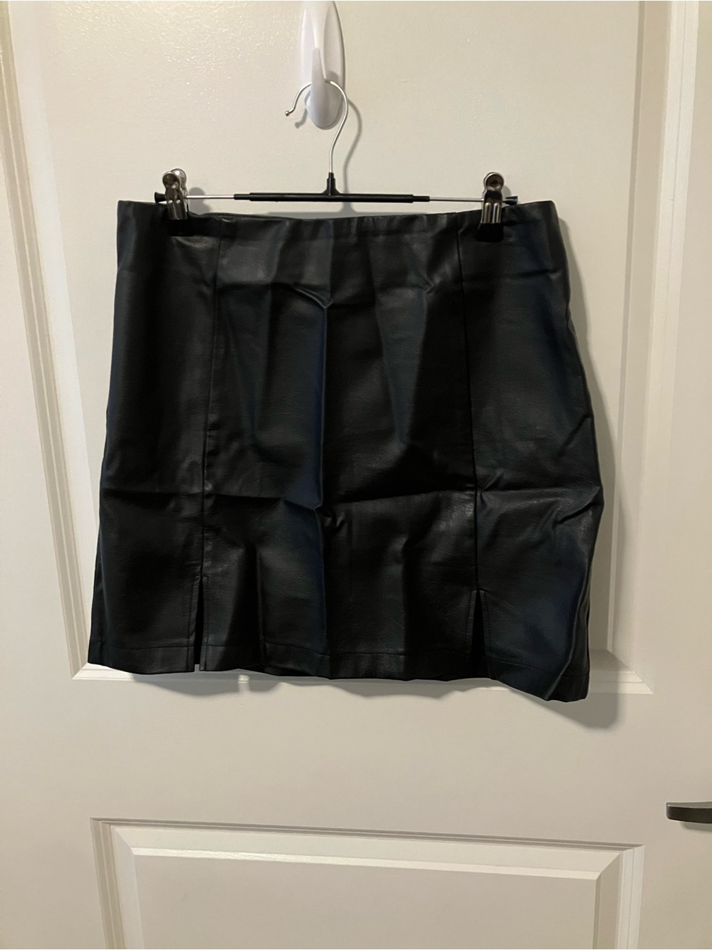 Alya Black Faux Leather Mini Skirt
